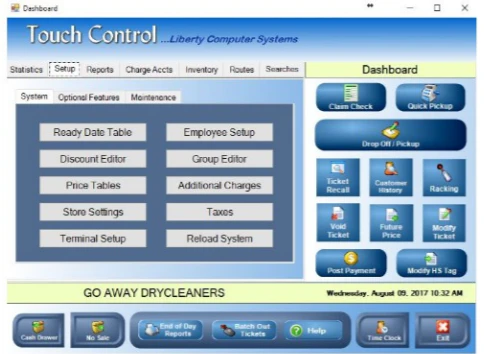 screenshot of Liberty Touch Control